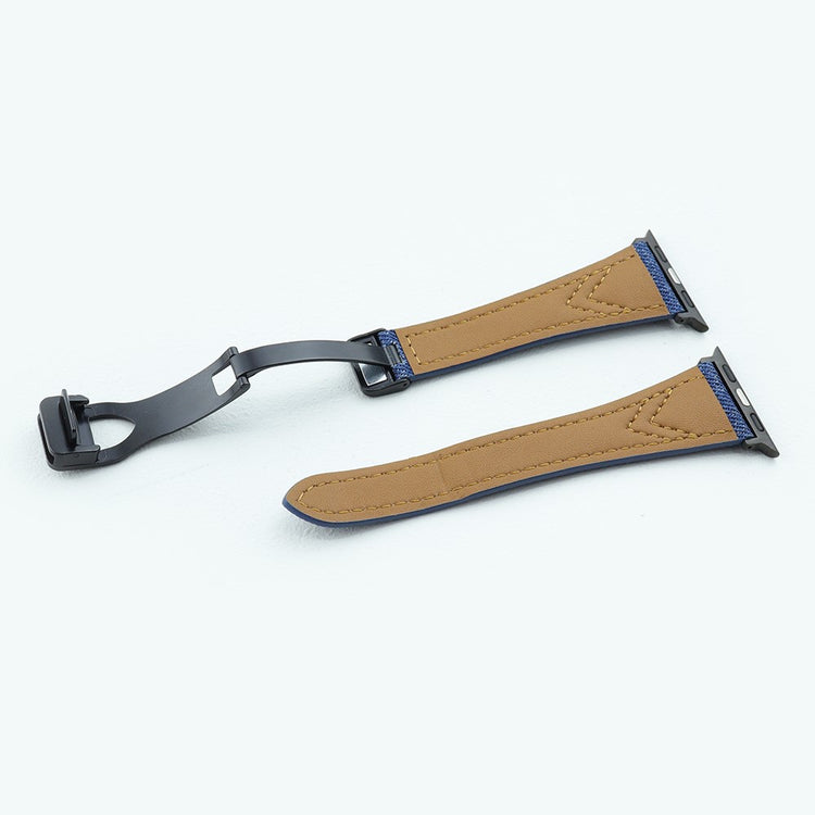 Rigtigt Cool Metal Og Nylon Universal Rem passer til Apple Smartwatch - Blå#serie_1