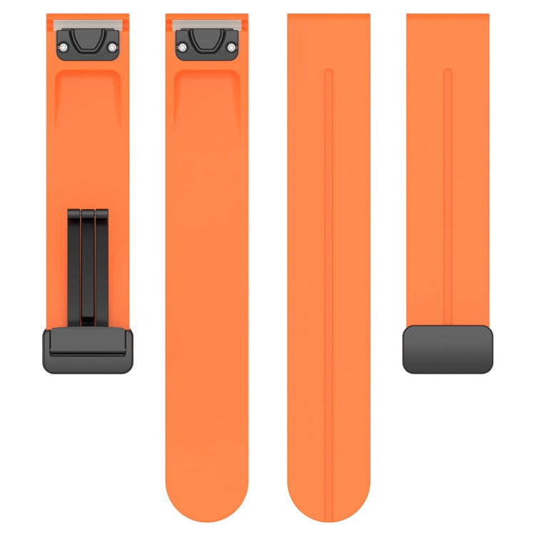 Garmin Fenix 7 / Forerunner 965 / 955 / 945 / 935 Silicone Band Black Buckle 22mm Watch Strap - Orange#serie_4