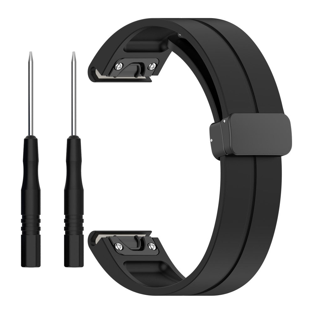 Holdbart Silikone Universal Rem passer til Smartwatch - Sort#serie_1