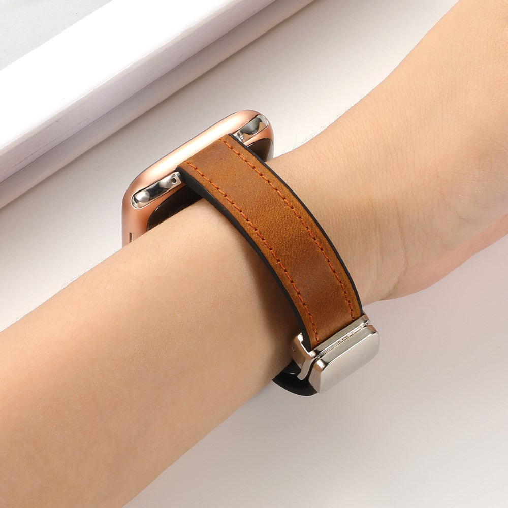 Super Godt Kunstlæder Universal Rem passer til Apple Smartwatch - Hvid#serie_10