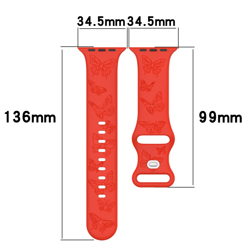 Apple Watch Series 41mm / 40mm / 38mm Watch Band Butterfly Silicone Strap - Starlight#serie_15