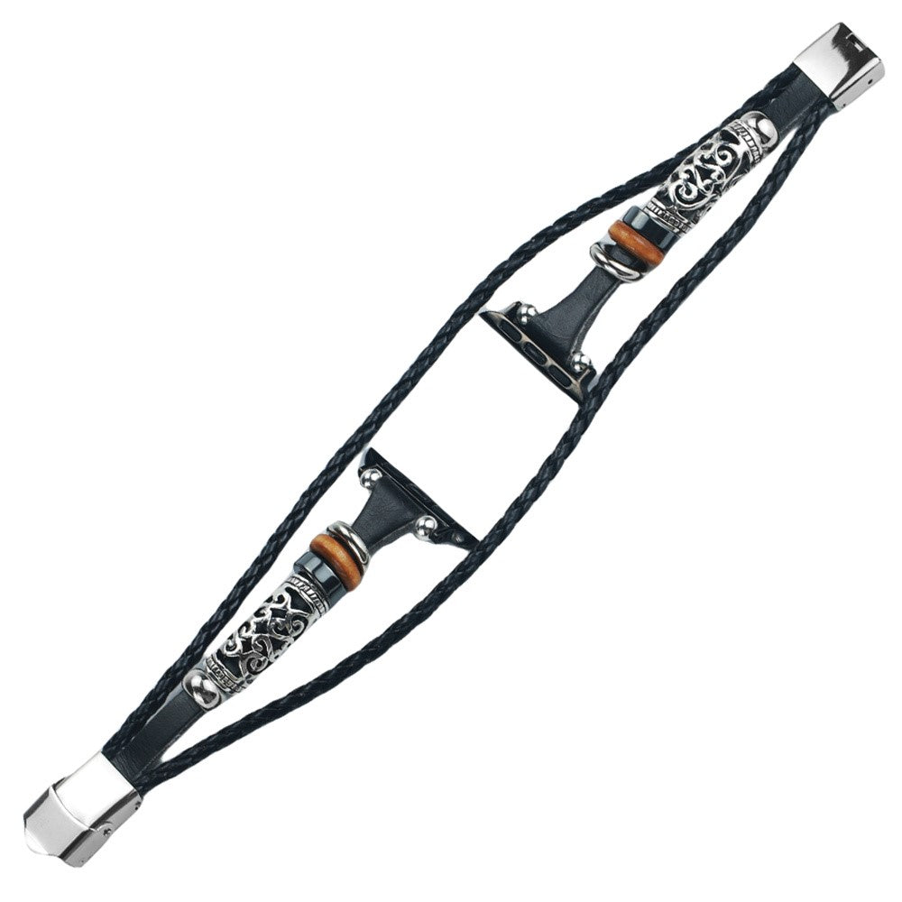 Rigtigt Kønt Kunstlæder Universal Rem passer til Apple Smartwatch - Sort#serie_1