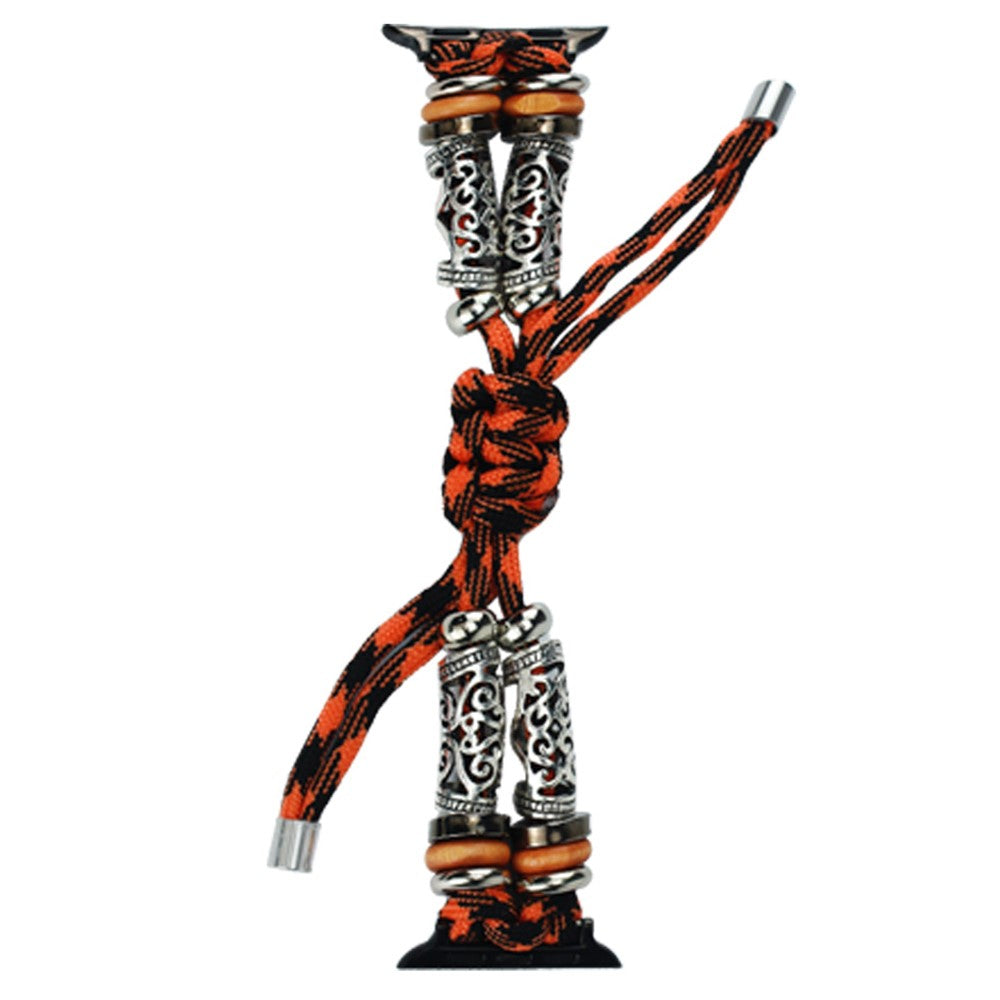 Apple Watch 49mm / 45mm / 44mm / 42mm Watch Strap Bead Braided Rope - Orange#serie_2