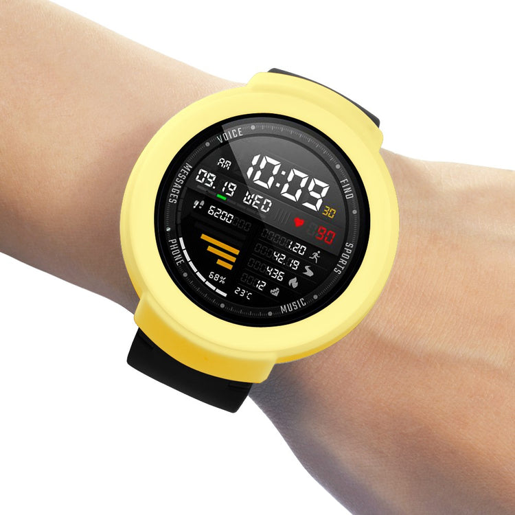 Huami Amazfit Verge / Verge Lite Silicone Bumper Frame Hollowed Protective Cover - Yellow#serie_1