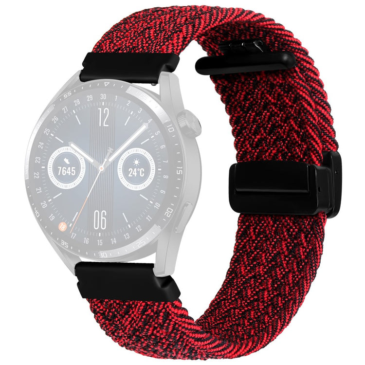 Super Pænt Nylon Universal Rem passer til Smartwatch - Rød#serie_5