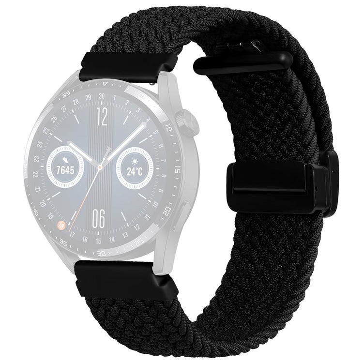 Super Pænt Nylon Universal Rem passer til Smartwatch - Sort#serie_6