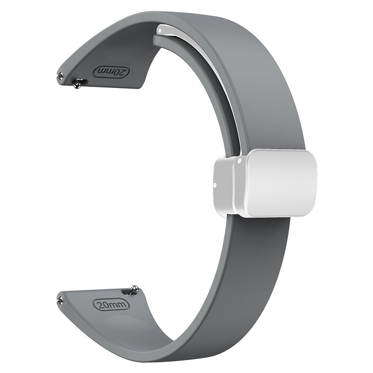 22mm Universal silicone sport strap with silver magnetic buckle - Space Grey#serie_10