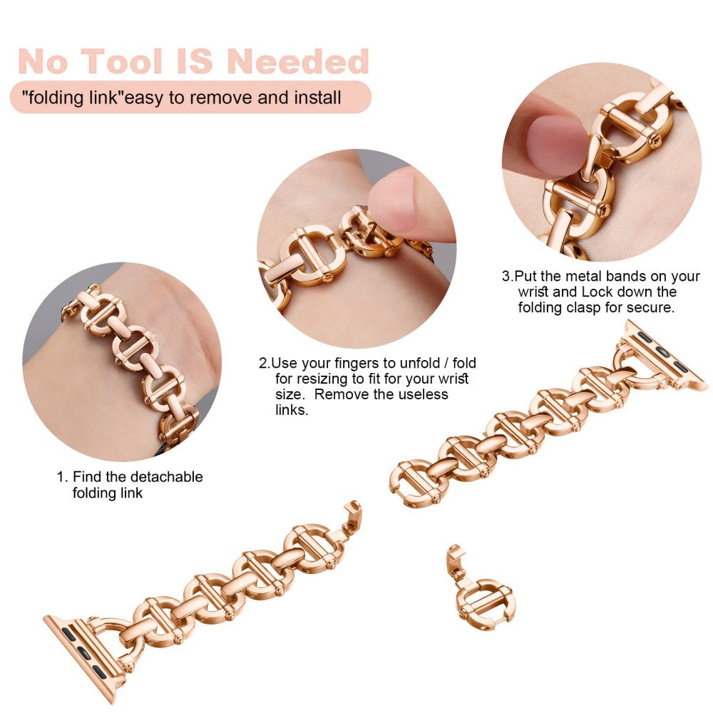 Meget Skøn Metal Universal Rem passer til Apple Smartwatch - Pink#serie_5