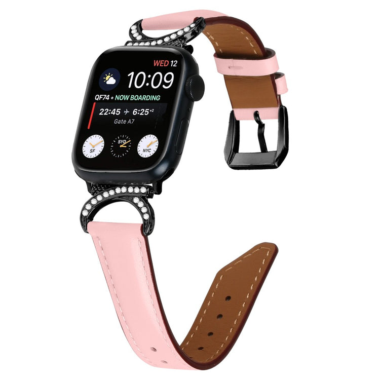 Helt Vildt Pænt Ægte Læder Universal Rem passer til Apple Smartwatch - Pink#serie_2