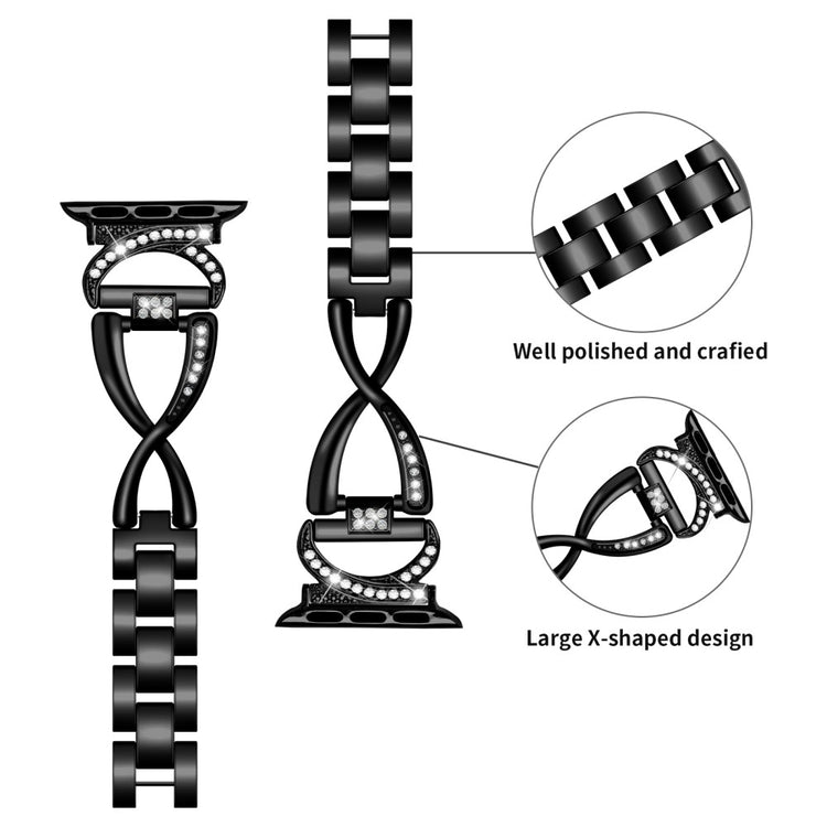 Metal Cover passer til Apple Watch Series 8 (45mm) / Apple Watch Series 7 45mm - Sort#serie_1