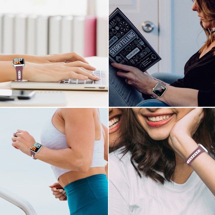 Vildt Fantastisk Silikone Universal Rem passer til Apple Smartwatch - Lilla#serie_4