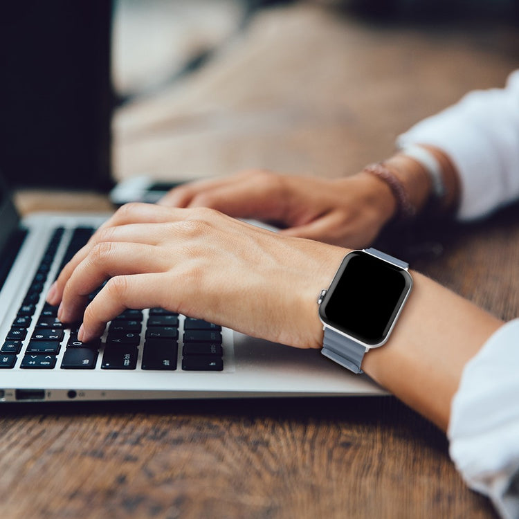 Rigtigt Slidstærk Silikone Universal Rem passer til Apple Smartwatch - Blå#serie_1