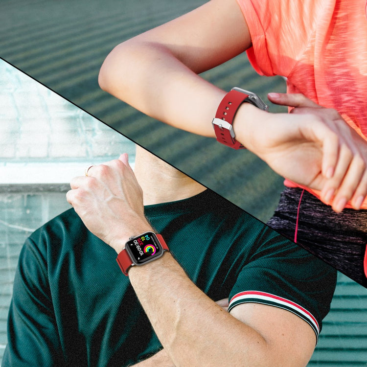 Vildt Godt Silikone Universal Rem passer til Apple Smartwatch - Rød#serie_2