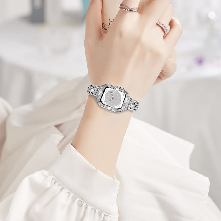 Meget Godt Metal Og Rhinsten Universal Rem passer til Apple Smartwatch - Sølv#serie_4