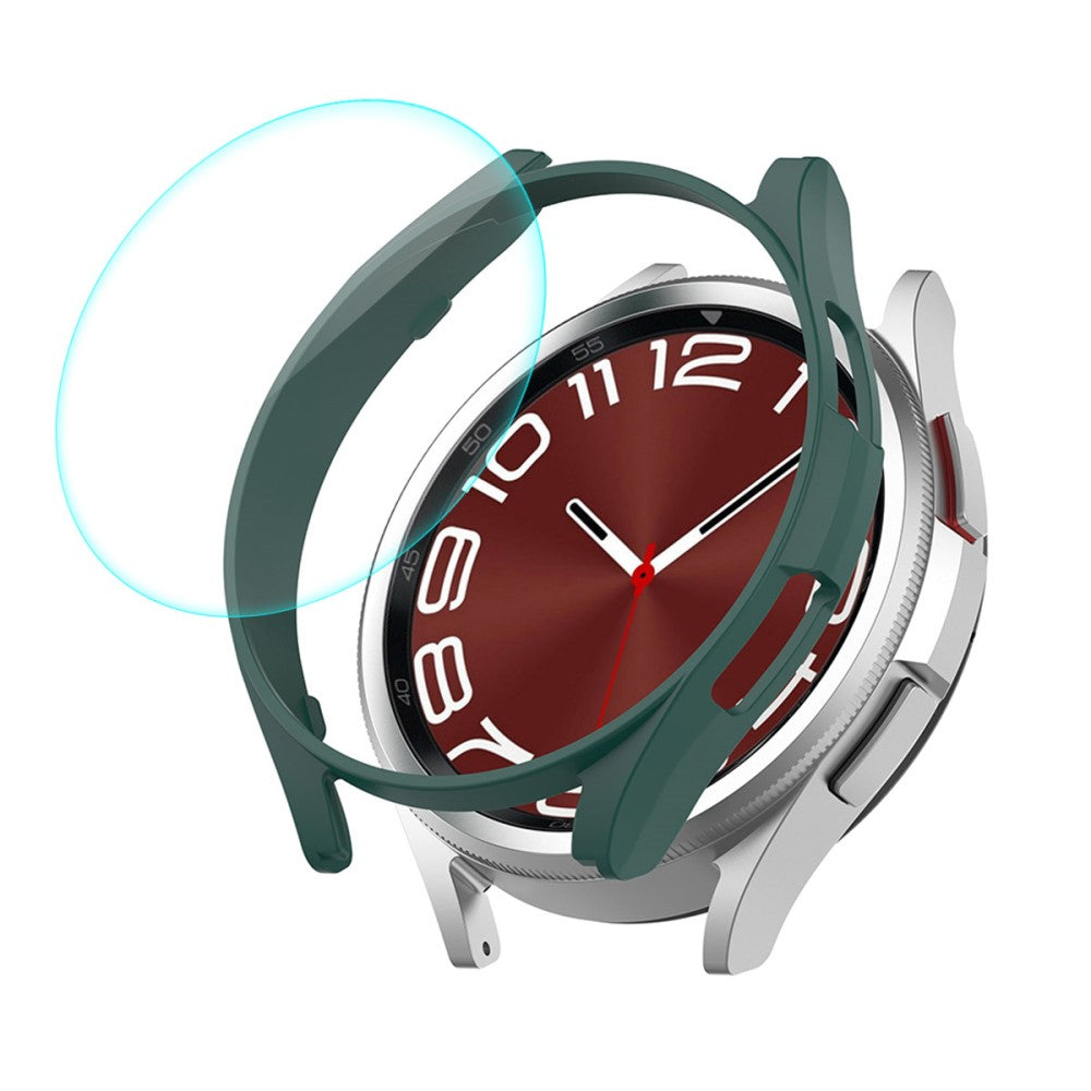 HAT PRINCE Samsung Galaxy Watch 6 Classic (43mm) electroplating cover with 0.2mm tempered glass - Blackish Green#serie_6