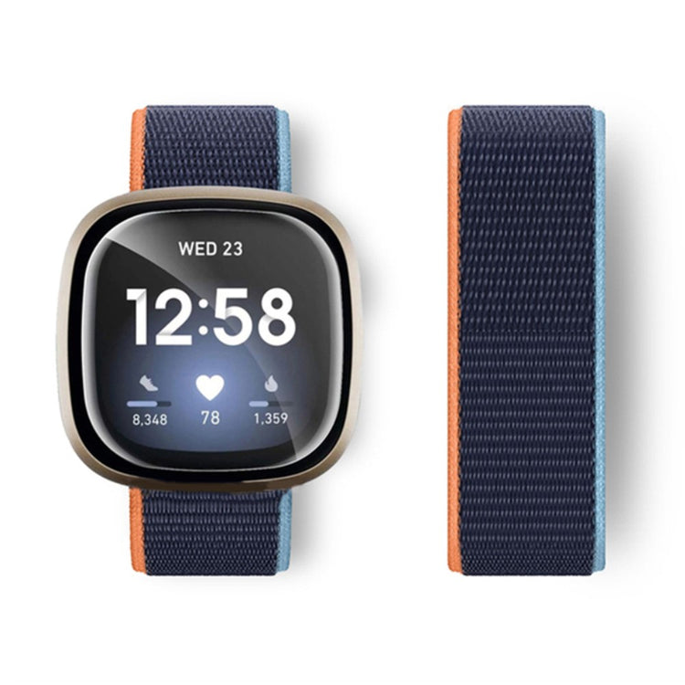 Fitbit Sense 2 / Versa 4 nylon strap - Dark Navy Blue#serie_20