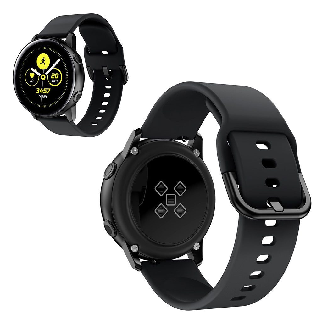 20mm Universal silicone watch band - Black#serie_1