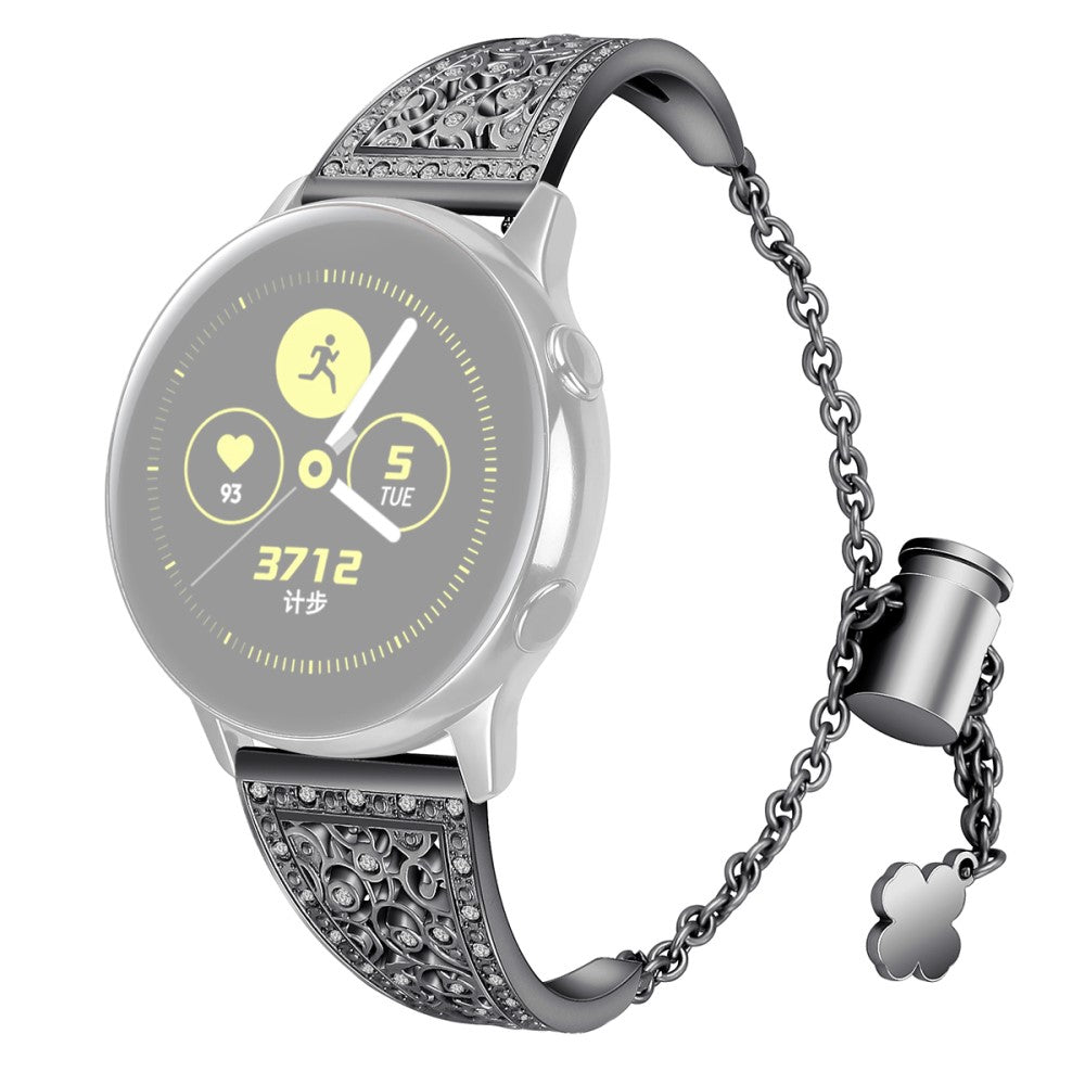 22mm Universal zinc alloy rhinestone décor watch strap - Black#serie_1