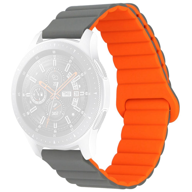 22mm Universal silicone watch strap - Grey / Orange#serie_7