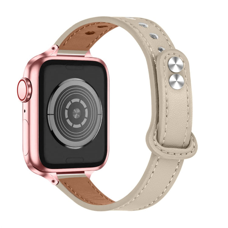 Nydelig Universal Apple Ægte læder Rem - Beige#serie_7