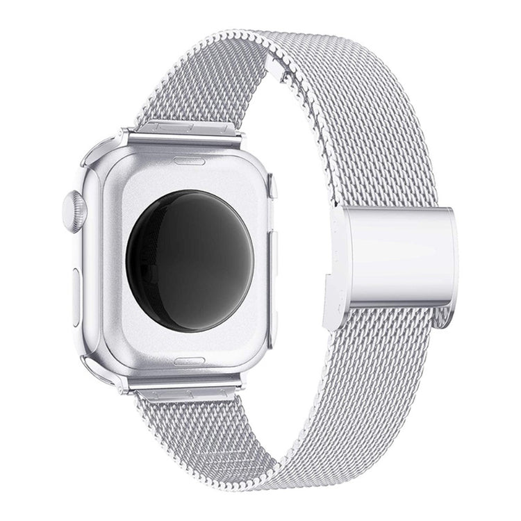 Apple Watch Series 8 (41mm) / Apple Watch Series 7 41mm Metal, Plastik og Rhinsten Rem - Sølv#serie_3