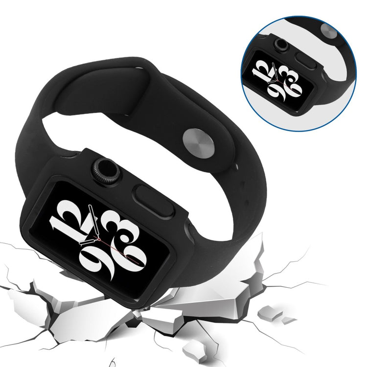Flot Apple Watch Series 8 (41mm) / Apple Watch Series 7 41mm Cover med Skærmbeskytter i Plastik og Hærdet Glas - Sort#serie_1