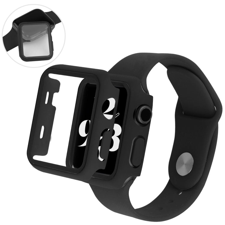 Flot Apple Watch Series 8 (41mm) / Apple Watch Series 7 41mm Cover med Skærmbeskytter i Plastik og Hærdet Glas - Sort#serie_1