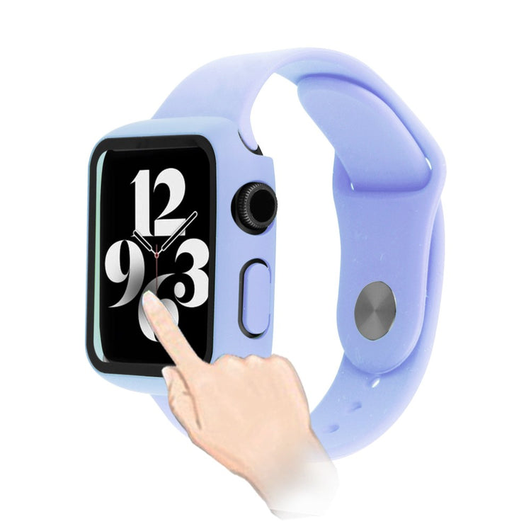 Flot Apple Watch Series 8 (41mm) / Apple Watch Series 7 41mm Cover med Skærmbeskytter i Plastik og Hærdet Glas - Lilla#serie_10