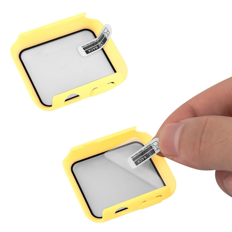 Flot Apple Watch Series 8 (41mm) / Apple Watch Series 7 41mm Cover med Skærmbeskytter i Plastik og Hærdet Glas - Gul#serie_12