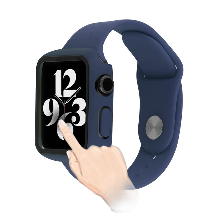 Flot Apple Watch Series 8 (41mm) / Apple Watch Series 7 41mm Cover med Skærmbeskytter i Plastik og Hærdet Glas - Blå#serie_13