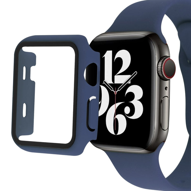 Flot Apple Watch Series 8 (41mm) / Apple Watch Series 7 41mm Cover med Skærmbeskytter i Plastik og Hærdet Glas - Blå#serie_13
