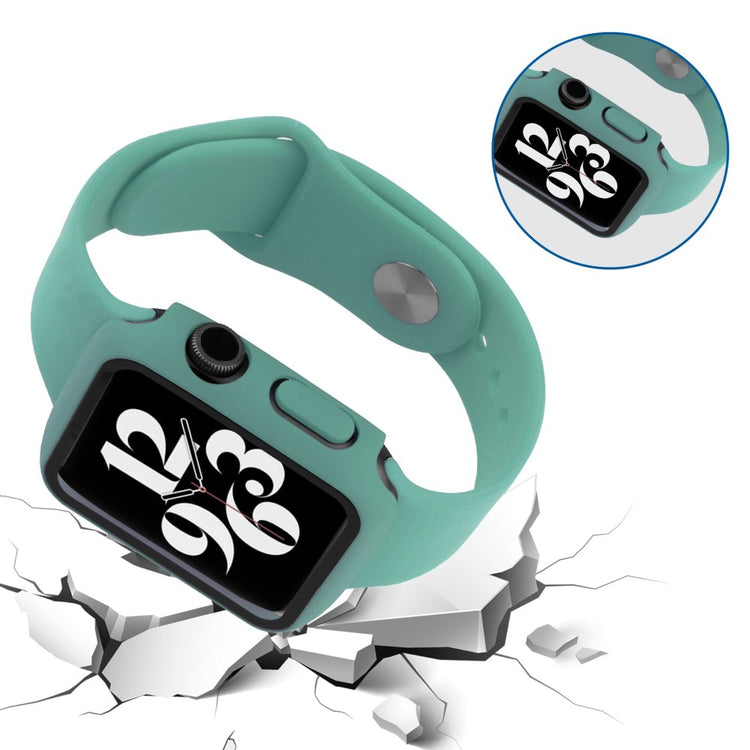 Flot Apple Watch Series 8 (41mm) / Apple Watch Series 7 41mm Cover med Skærmbeskytter i Plastik og Hærdet Glas - Grøn#serie_14
