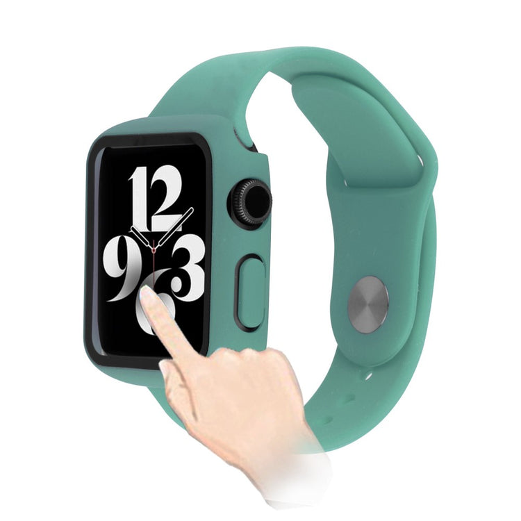 Flot Apple Watch Series 8 (41mm) / Apple Watch Series 7 41mm Cover med Skærmbeskytter i Plastik og Hærdet Glas - Grøn#serie_14