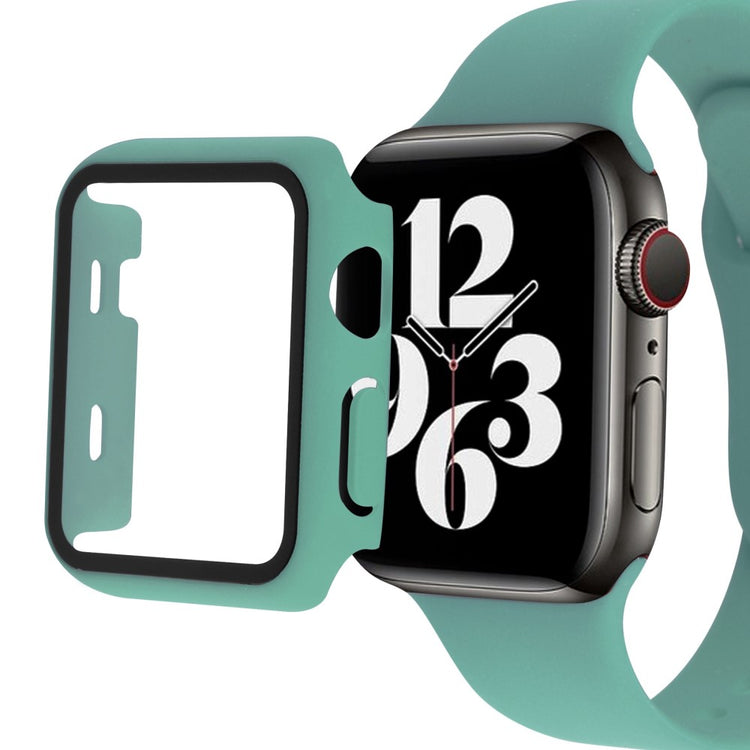 Flot Apple Watch Series 8 (41mm) / Apple Watch Series 7 41mm Cover med Skærmbeskytter i Plastik og Hærdet Glas - Grøn#serie_14