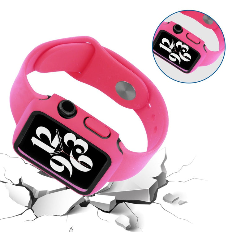 Flot Apple Watch Series 8 (41mm) / Apple Watch Series 7 41mm Cover med Skærmbeskytter i Plastik og Hærdet Glas - Pink#serie_15