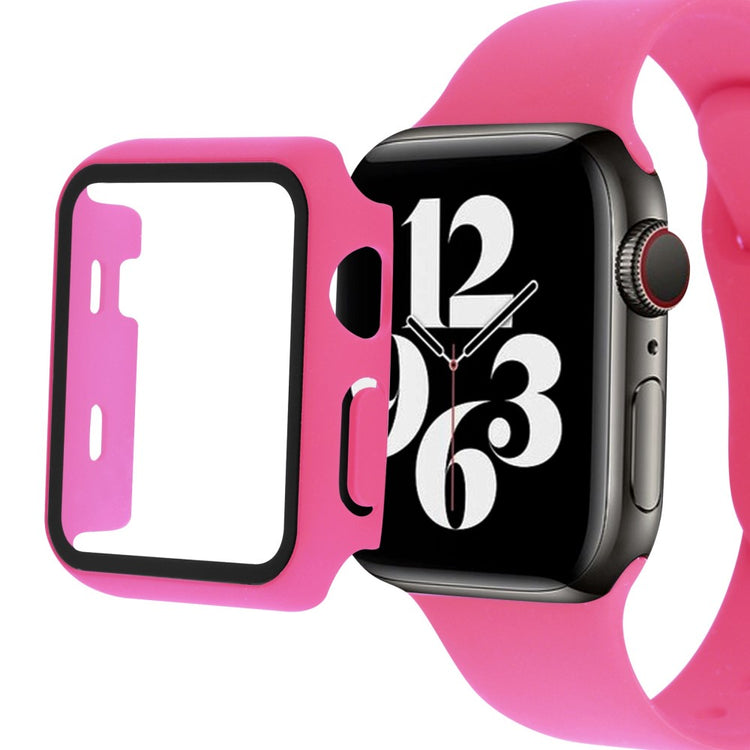 Flot Apple Watch Series 8 (41mm) / Apple Watch Series 7 41mm Cover med Skærmbeskytter i Plastik og Hærdet Glas - Pink#serie_15