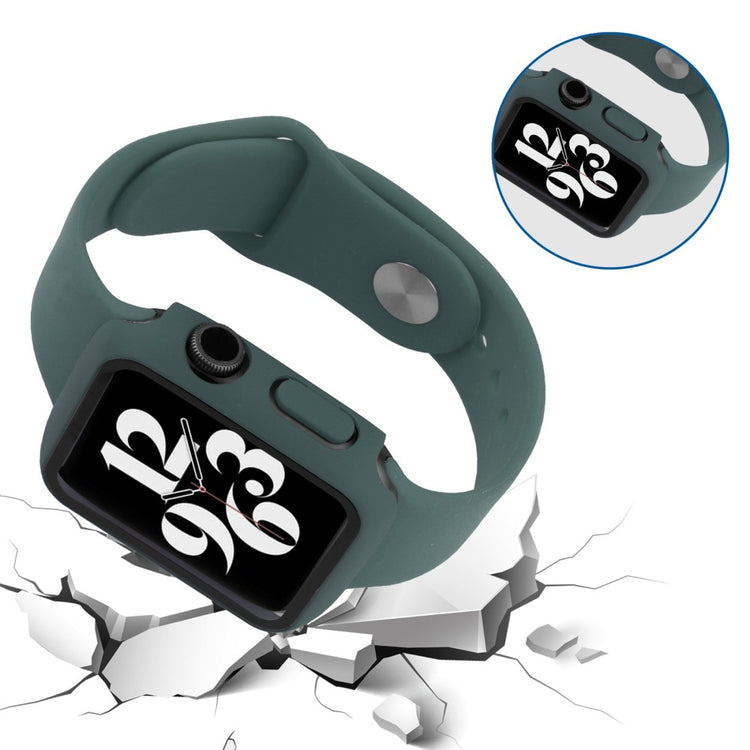 Flot Apple Watch Series 8 (41mm) / Apple Watch Series 7 41mm Cover med Skærmbeskytter i Plastik og Hærdet Glas - Grøn#serie_2