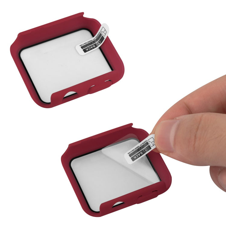 Flot Apple Watch Series 8 (41mm) / Apple Watch Series 7 41mm Cover med Skærmbeskytter i Plastik og Hærdet Glas - Rød#serie_3