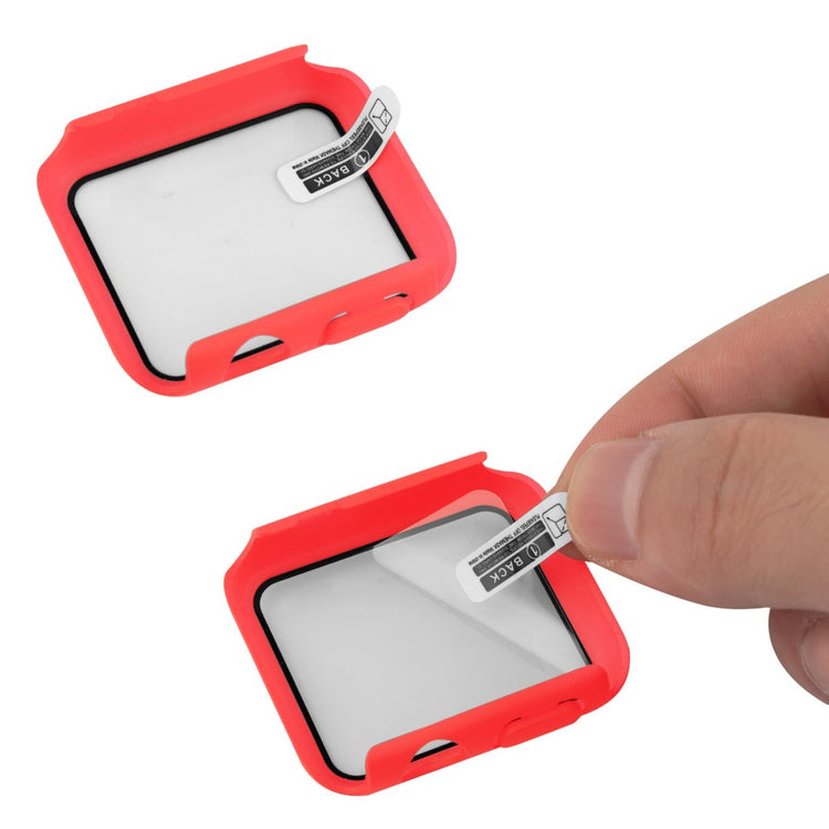 Flot Apple Watch Series 8 (41mm) / Apple Watch Series 7 41mm Cover med Skærmbeskytter i Plastik og Hærdet Glas - Rød#serie_4