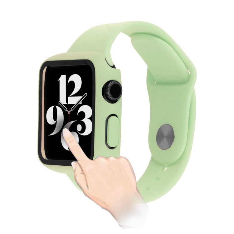 Flot Apple Watch Series 8 (41mm) / Apple Watch Series 7 41mm Cover med Skærmbeskytter i Plastik og Hærdet Glas - Grøn#serie_5