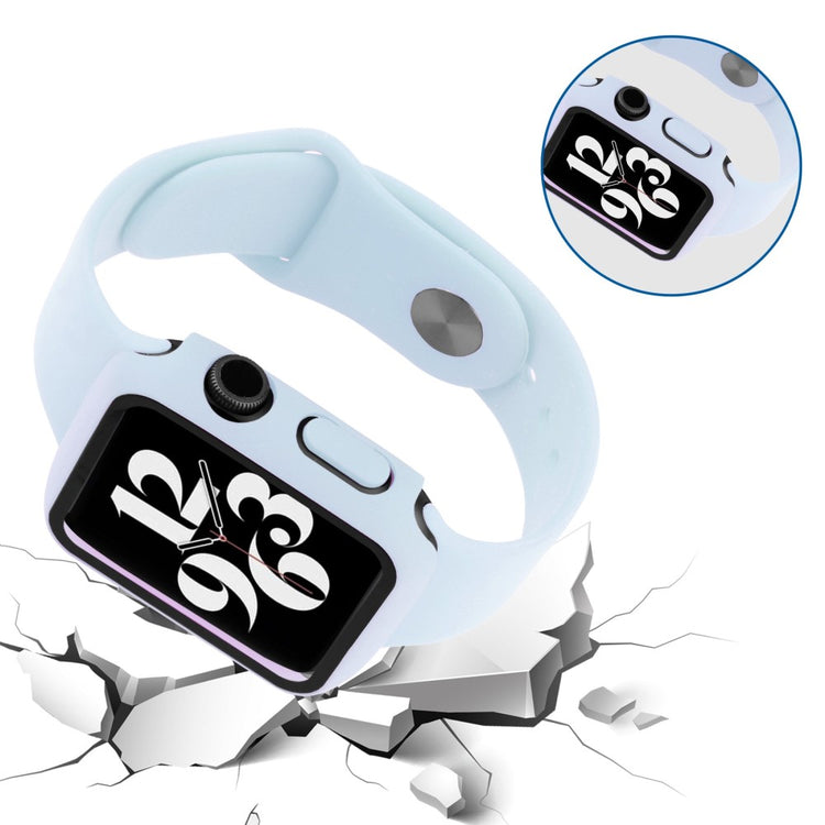 Flot Apple Watch Series 8 (41mm) / Apple Watch Series 7 41mm Cover med Skærmbeskytter i Plastik og Hærdet Glas - Blå#serie_6