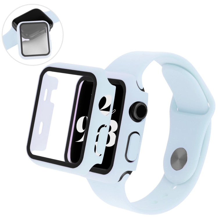 Flot Apple Watch Series 8 (41mm) / Apple Watch Series 7 41mm Cover med Skærmbeskytter i Plastik og Hærdet Glas - Blå#serie_6
