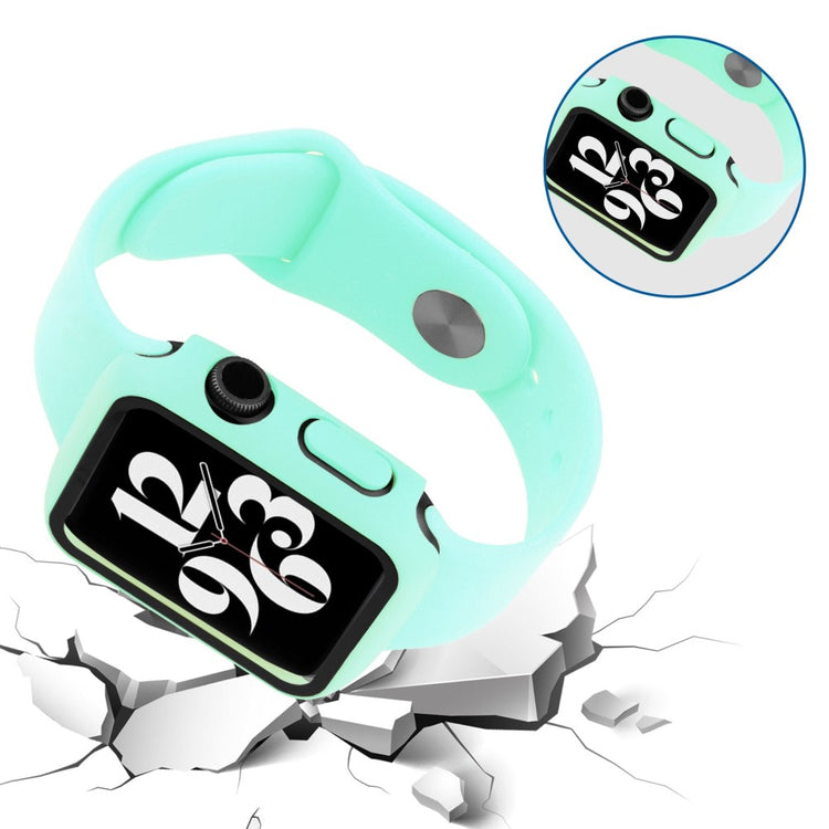 Flot Apple Watch Series 8 (41mm) / Apple Watch Series 7 41mm Cover med Skærmbeskytter i Plastik og Hærdet Glas - Grøn#serie_7