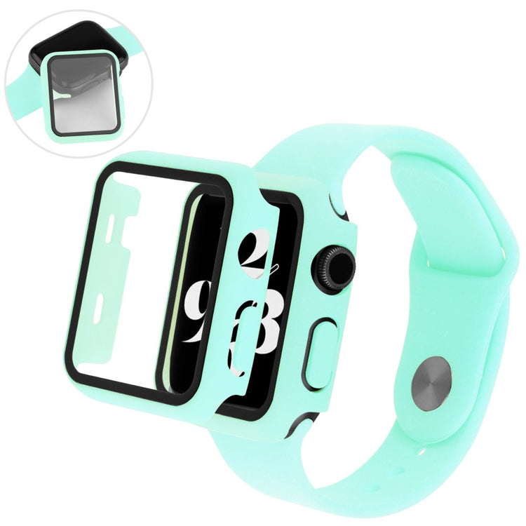 Flot Apple Watch Series 8 (41mm) / Apple Watch Series 7 41mm Cover med Skærmbeskytter i Plastik og Hærdet Glas - Grøn#serie_7