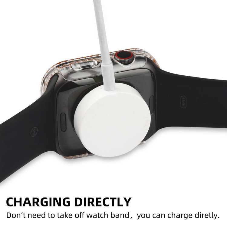 Super Fint Apple Watch Series 8 (45mm) / Apple Watch Series 7 45mm Cover med Skærmbeskytter i Plastik, Rhinsten og Hærdet Glas - Gennemsigtig#serie_2