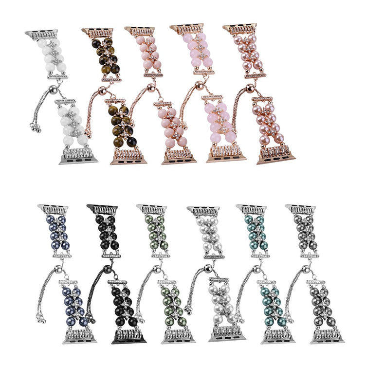 Skøn Plastik Og Rhinsten Universal Rem passer til Apple Smartwatch - Grøn#serie_3