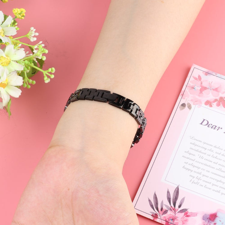 Skøn Metal Og Rhinsten Universal Rem passer til Apple Smartwatch - Sort#serie_1