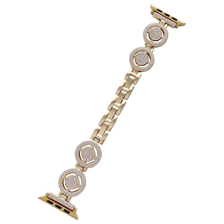 Klassisk Metal Og Rhinsten Universal Rem passer til Apple Smartwatch - Guld#serie_2