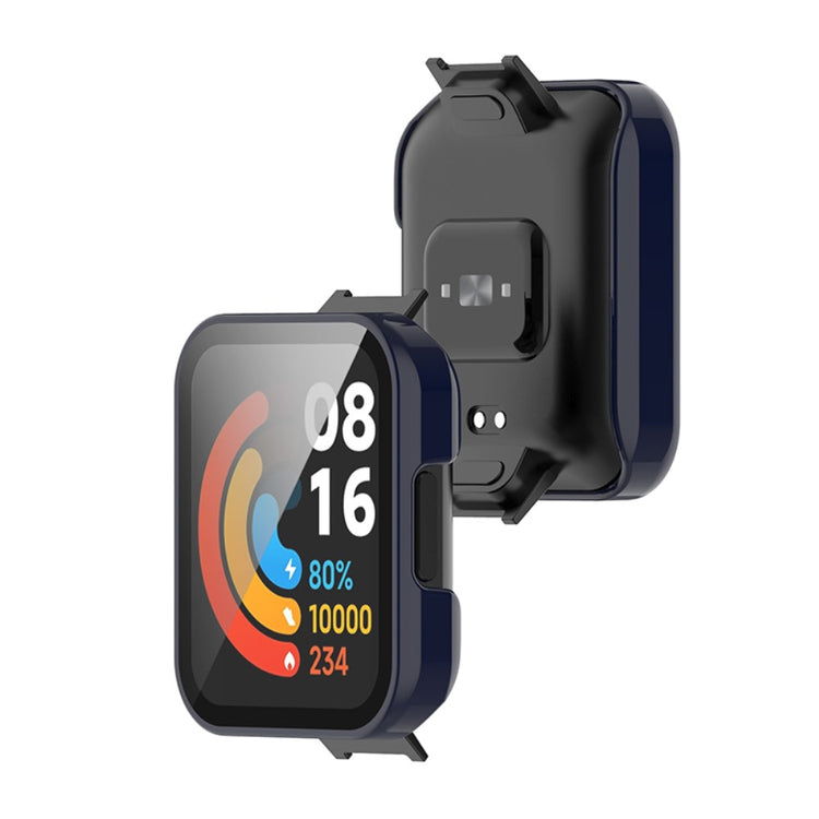 Super Fed Xiaomi Redmi Watch 2 Cover med Skærmbeskytter i Plastik og Hærdet Glas - Blå#serie_2