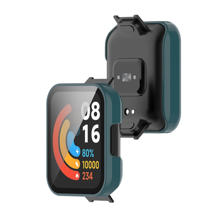 Super Fed Xiaomi Redmi Watch 2 Cover med Skærmbeskytter i Plastik og Hærdet Glas - Grøn#serie_3